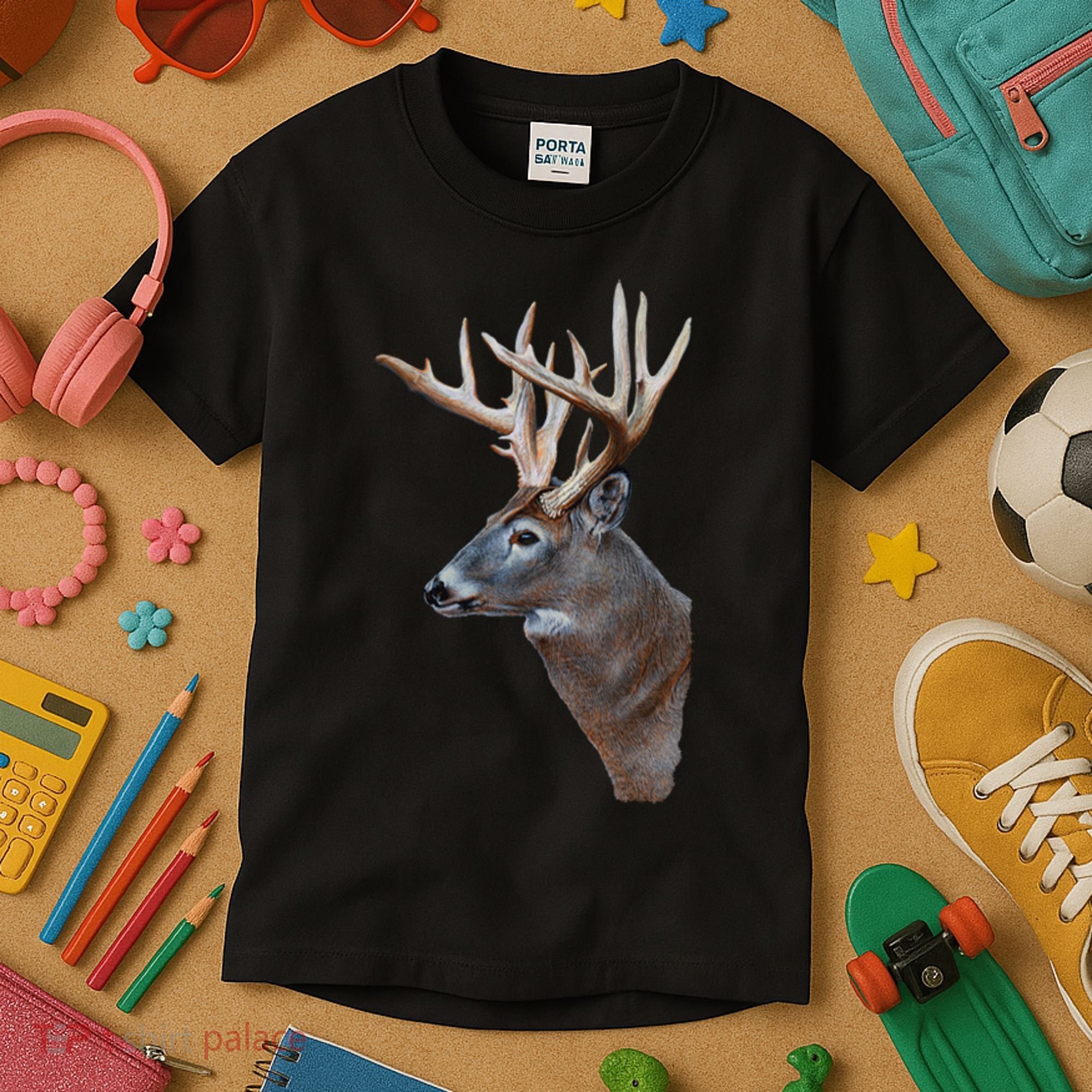 Wildlife The Boss Deer Head Kids T-Shirt