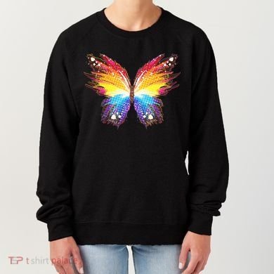 Wildly Painted Rainbow Butterfly Women's Sweatshirt