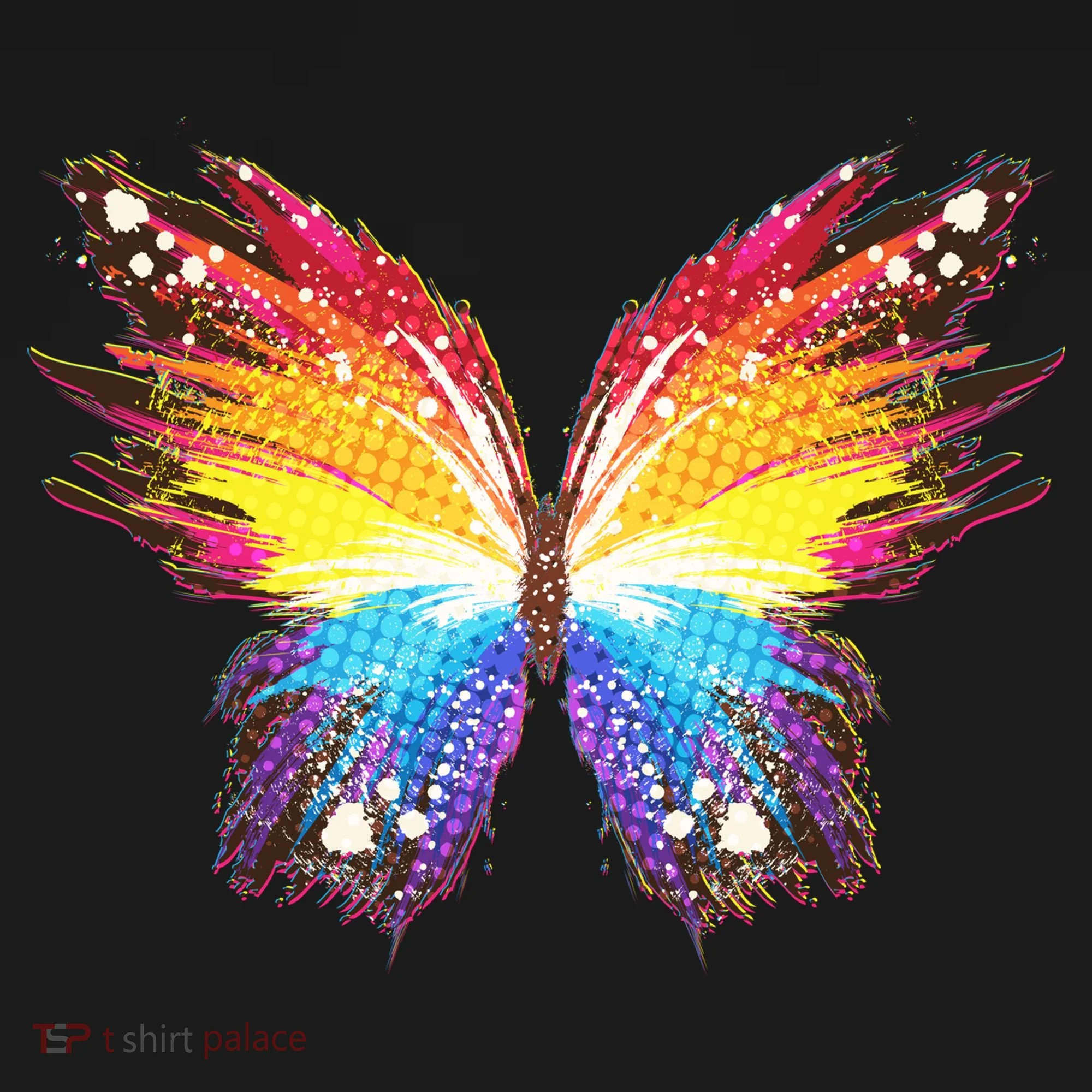 Wildly Painted Rainbow Butterfly Doggie Tank