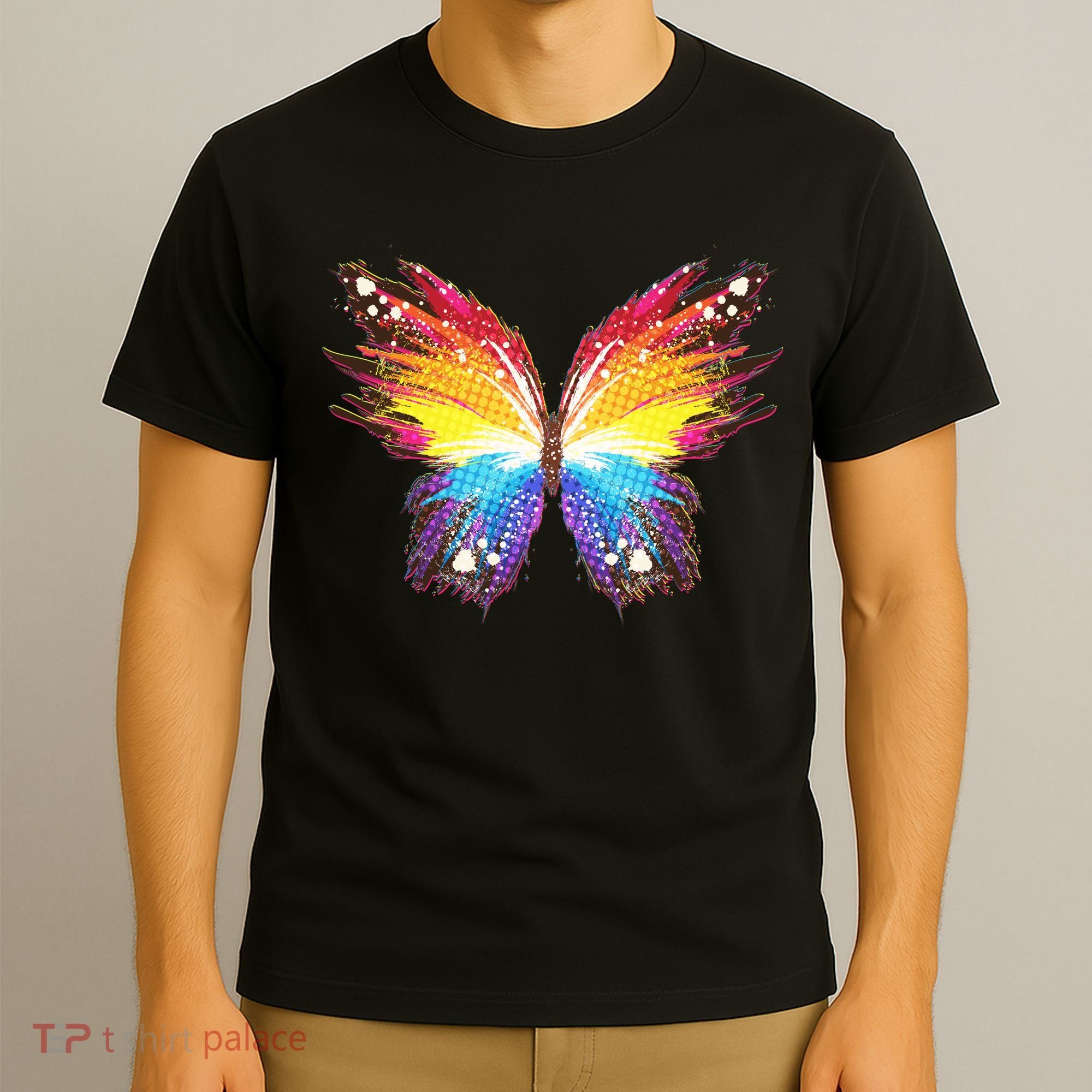 Wildly Painted Rainbow Butterfly T-Shirt