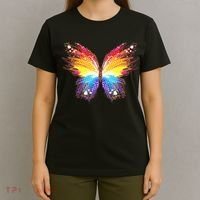 Wildly Painted Rainbow Butterfly T-Shirt thumb 4