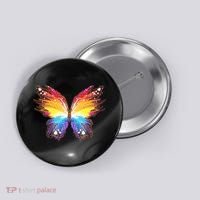 Wildly Painted Rainbow Butterfly Button thumb 0