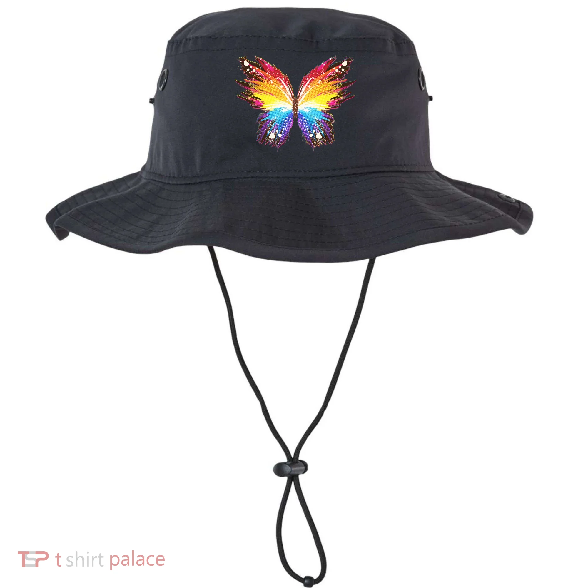 Wildly Painted Rainbow Butterfly Bucket Hat