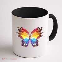 Wildly Painted Rainbow Butterfly Coffee Mug thumb 1