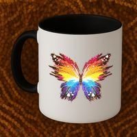 Wildly Painted Rainbow Butterfly Coffee Mug thumb 2