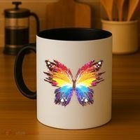 Wildly Painted Rainbow Butterfly Coffee Mug thumb 4