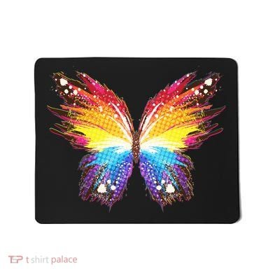 Wildly Painted Rainbow Butterfly Mousepad