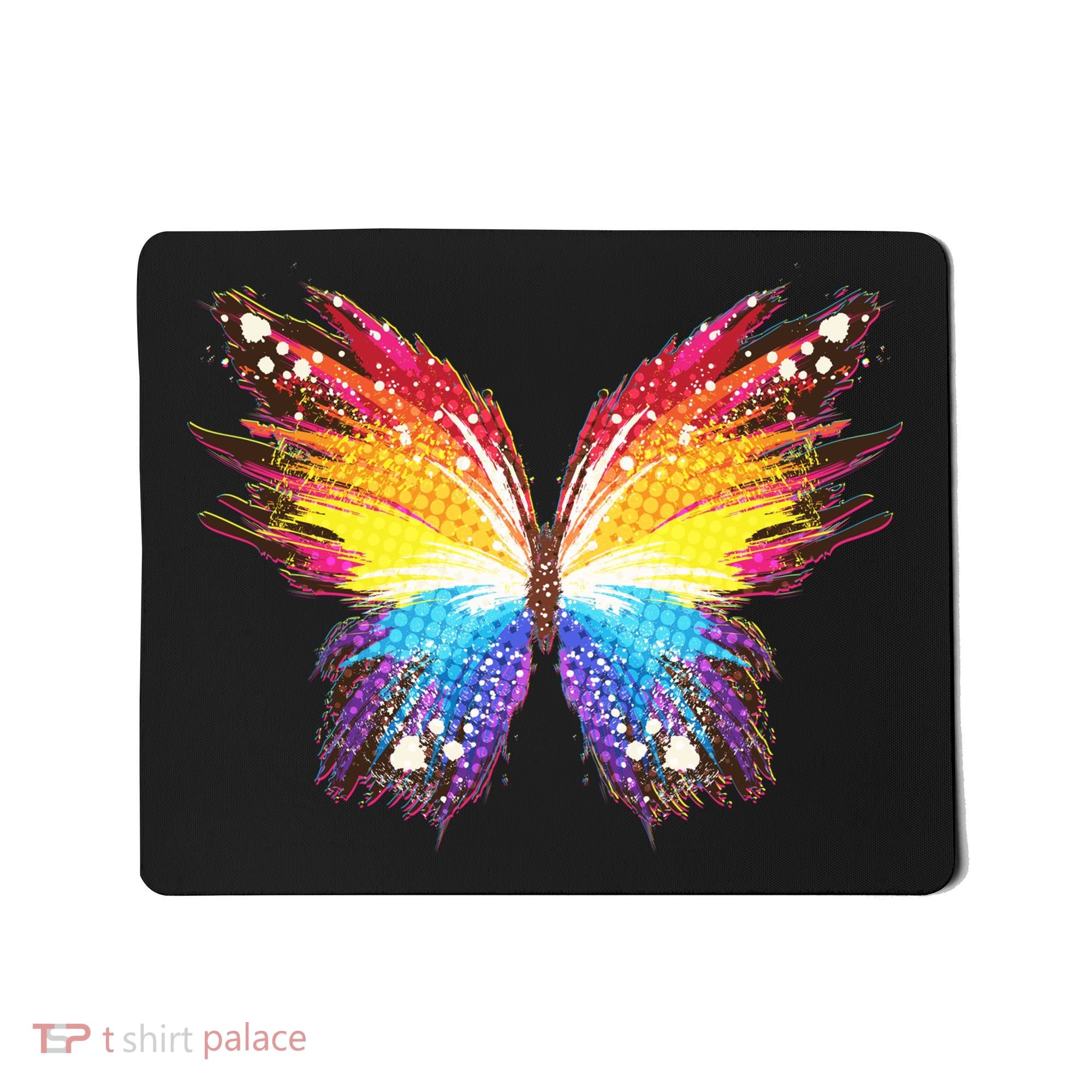 Wildly Painted Rainbow Butterfly Mousepad
