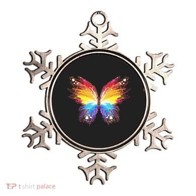 Wildly Painted Rainbow Butterfly Ornament