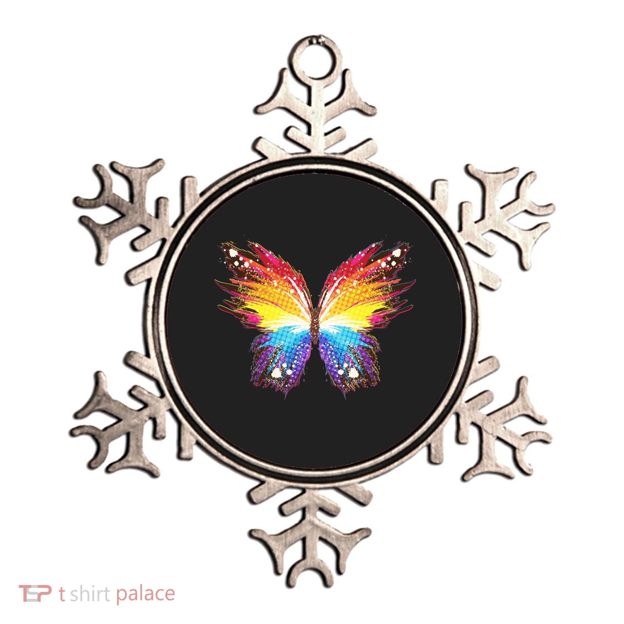 Wildly Painted Rainbow Butterfly Ornament