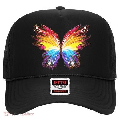 Wildly Painted Rainbow Butterfly Hat