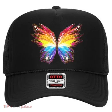 Wildly Painted Rainbow Butterfly Hat