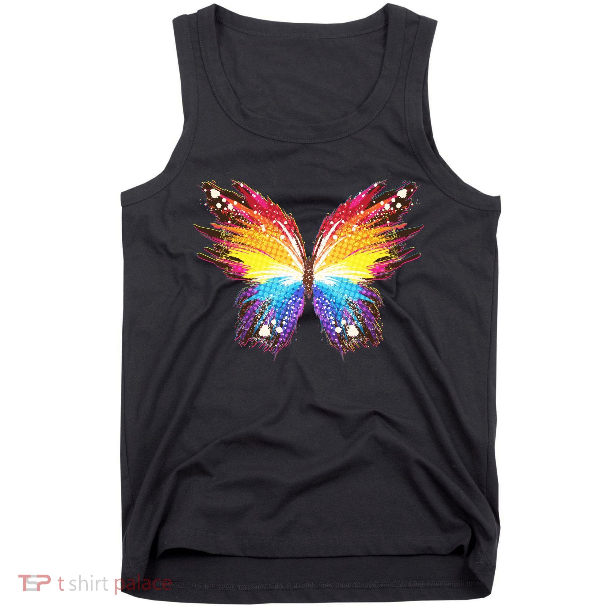 Wildly Painted Rainbow Butterfly Tank Top