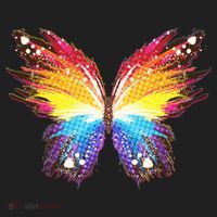 Wildly Painted Rainbow Butterfly Golf Towel thumb 3