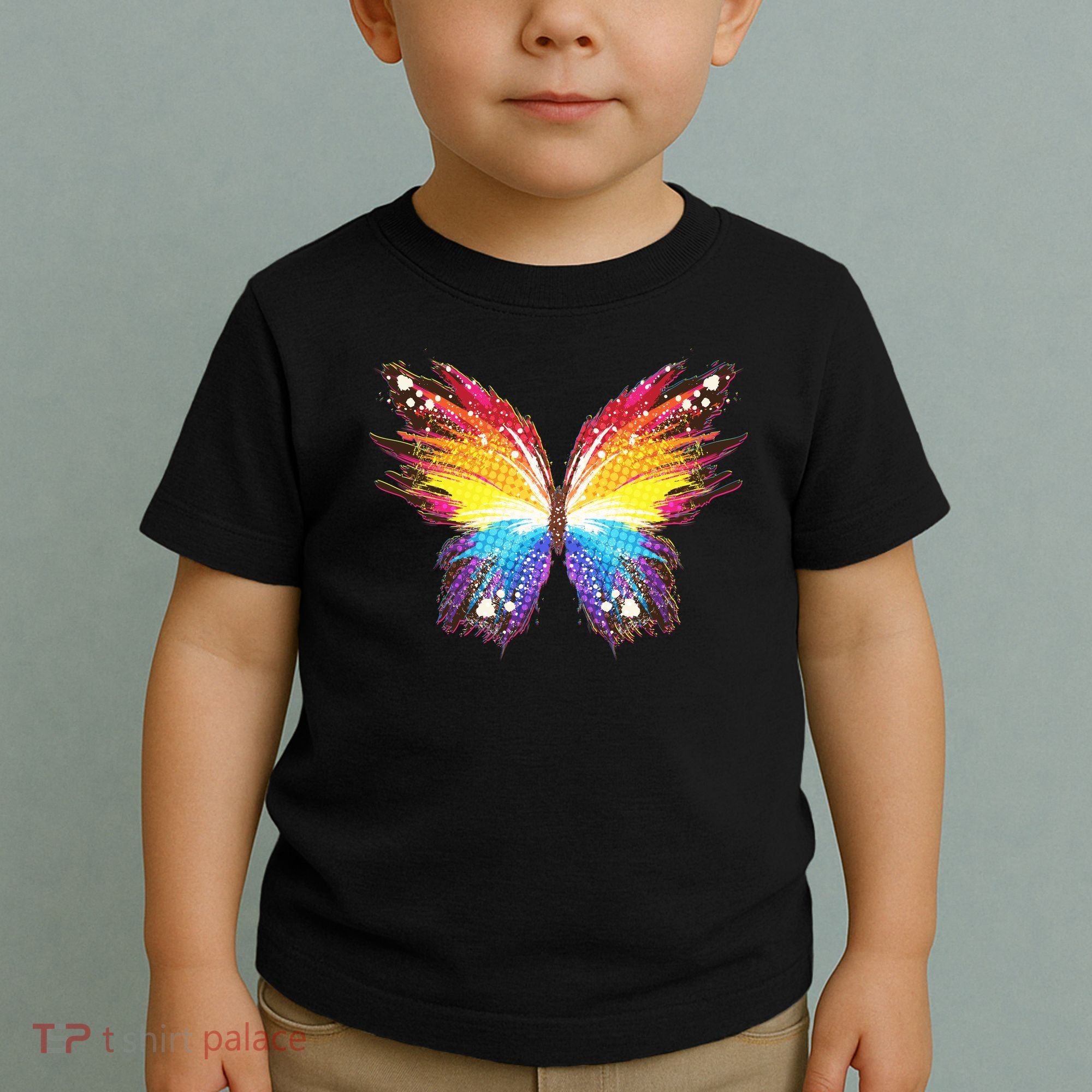 Wildly Painted Rainbow Butterfly Toddler T-Shirt