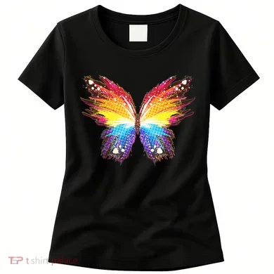 Wildly Painted Rainbow Butterfly Women's T-Shirt