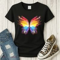 Wildly Painted Rainbow Butterfly Women's T-Shirt thumb 3