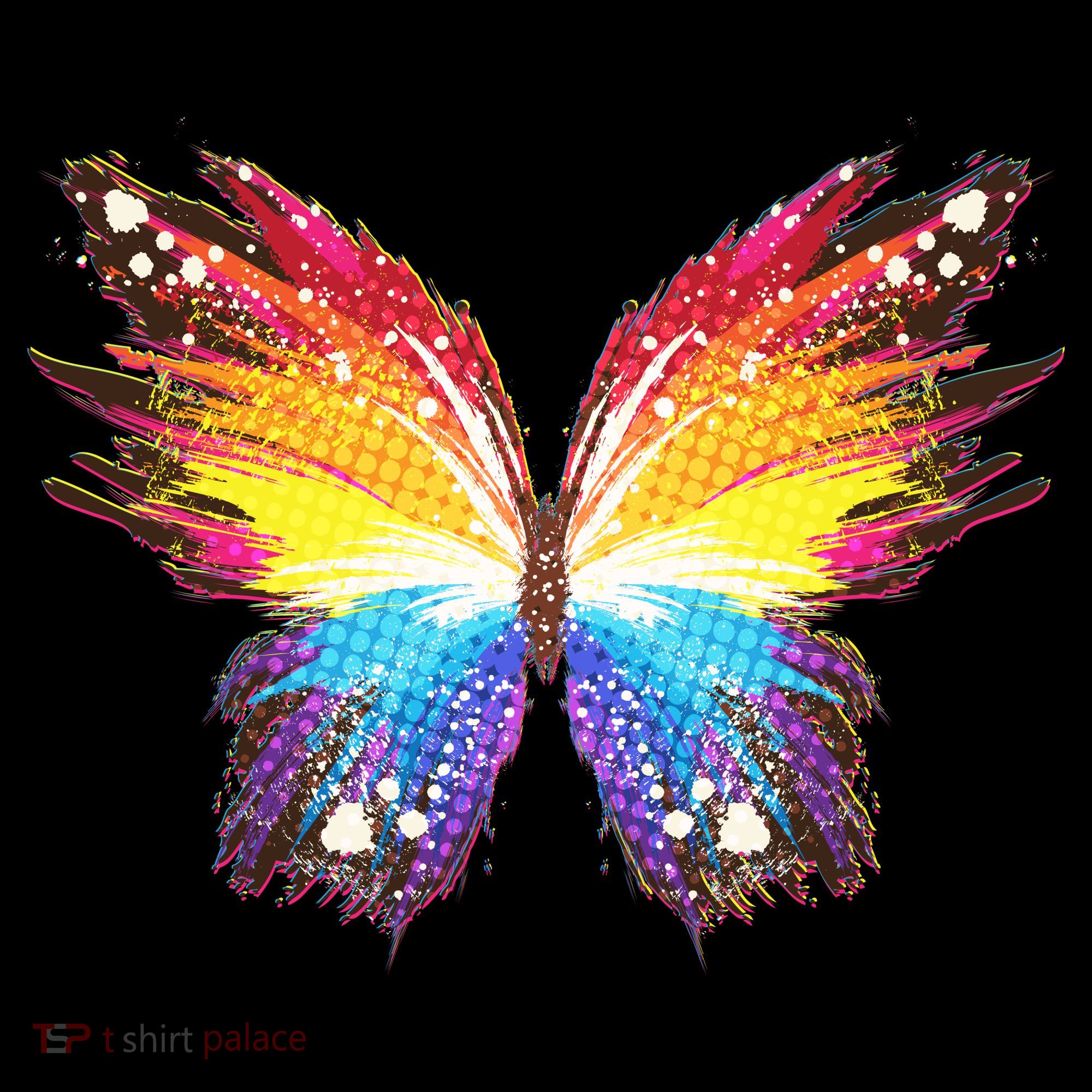 Wildly Painted Rainbow Butterfly Women's T-Shirt