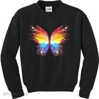 Wildly Painted Rainbow Butterfly Kids Sweatshirt thumb 0