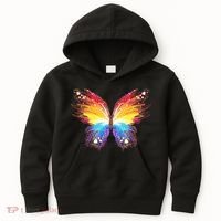 Wildly Painted Rainbow Butterfly Kids Hoodie thumb 0