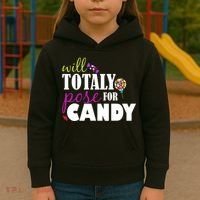 Will Totally Pose For Candy Kids Hoodie thumb 3