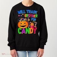 Will Trade Brother For Candy Funny Halloween Women's Sweatshirt thumb 0