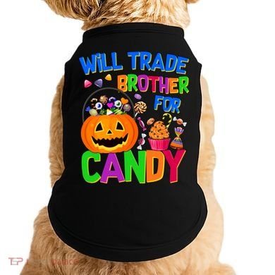 Will Trade Brother For Candy Funny Halloween Doggie Tank
