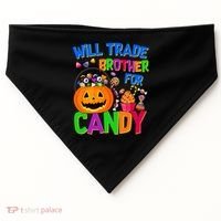 Will Trade Brother For Candy Funny Halloween USA-Made Doggie Bandana thumb 0
