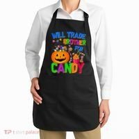 Will Trade Brother For Candy Funny Halloween Apron thumb 2