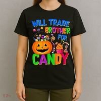Will Trade Brother For Candy Funny Halloween T-Shirt thumb 4