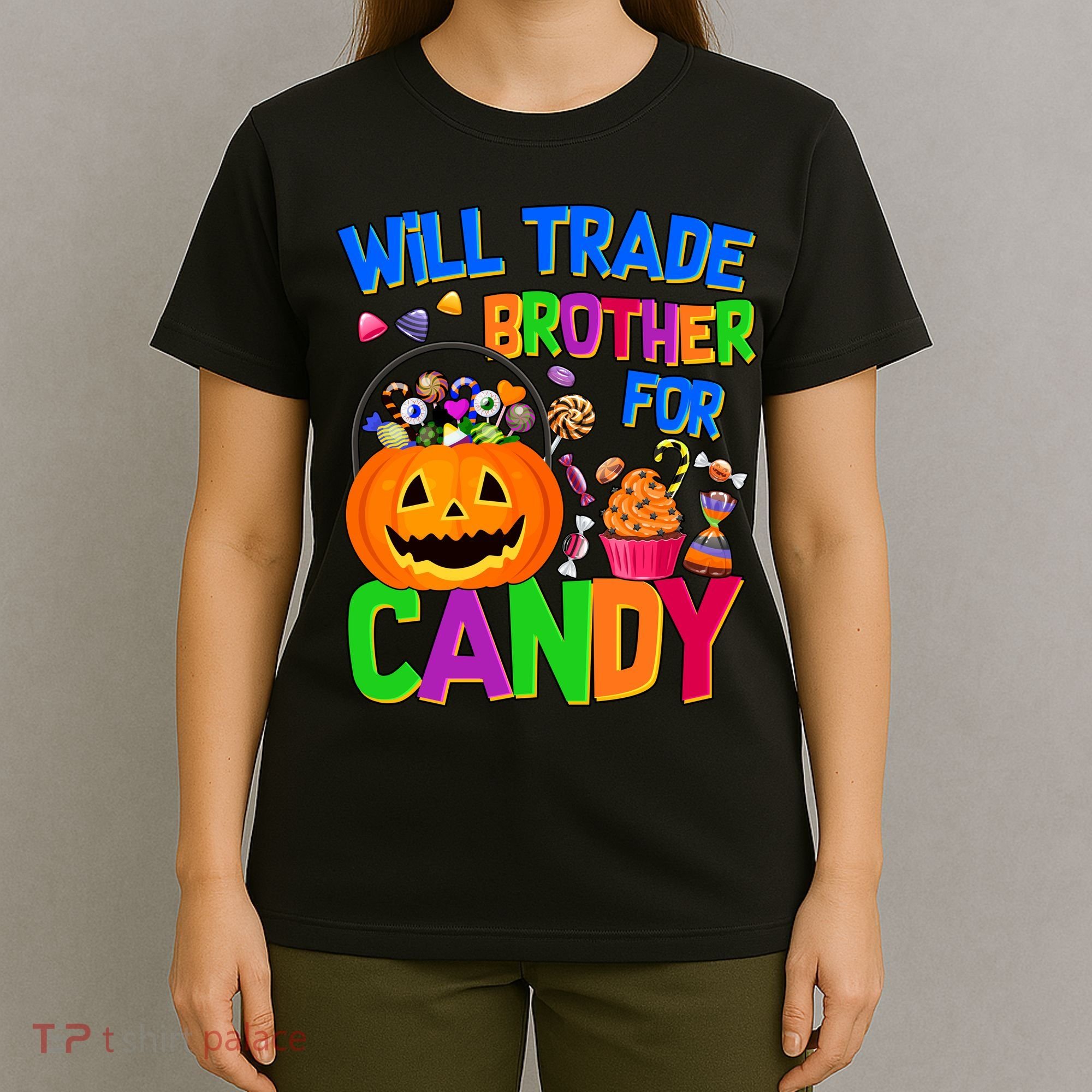 Will Trade Brother For Candy Funny Halloween T-Shirt