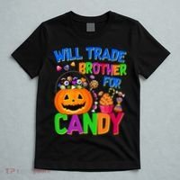 Will Trade Brother For Candy Funny Halloween T-Shirt thumb 5