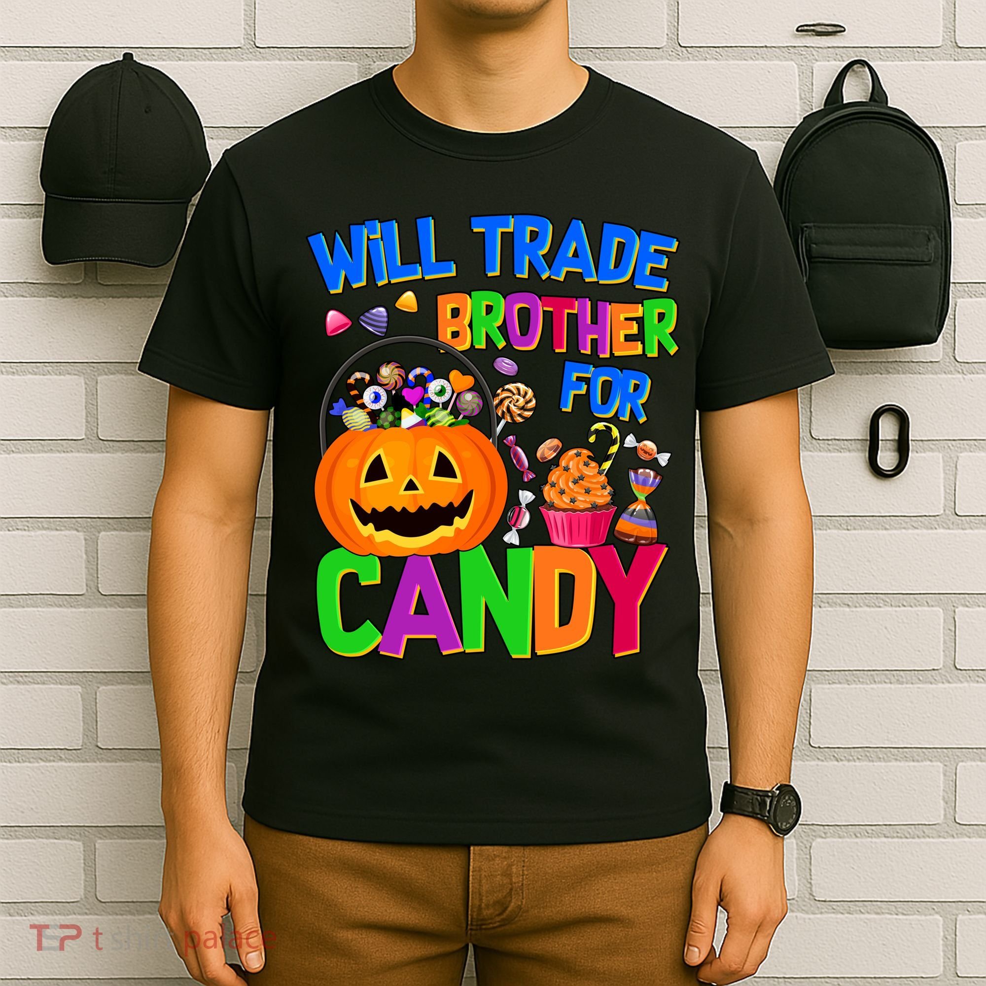 Will Trade Brother For Candy Funny Halloween T-Shirt