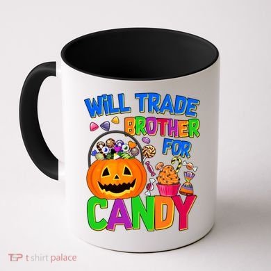 Will Trade Brother For Candy Funny Halloween Coffee Mug