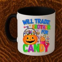 Will Trade Brother For Candy Funny Halloween Coffee Mug thumb 2