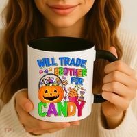 Will Trade Brother For Candy Funny Halloween Coffee Mug thumb 3