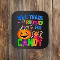 Will Trade Brother For Candy Funny Halloween Coaster thumb 0