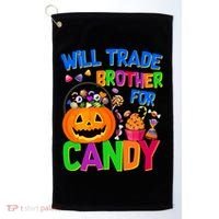 Will Trade Brother For Candy Funny Halloween Golf Towel thumb 0
