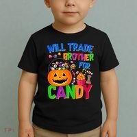 Will Trade Brother For Candy Funny Halloween Toddler T-Shirt thumb 2
