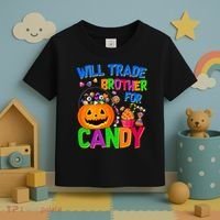 Will Trade Brother For Candy Funny Halloween Toddler T-Shirt thumb 3