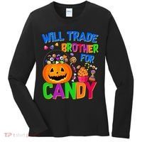 Will Trade Brother For Candy Funny Halloween Women's Long Sleeve Shirt thumb 0
