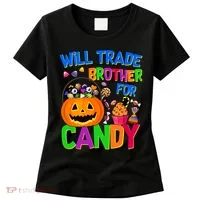 Will Trade Brother For Candy Funny Halloween Women's T-Shirt thumb 0