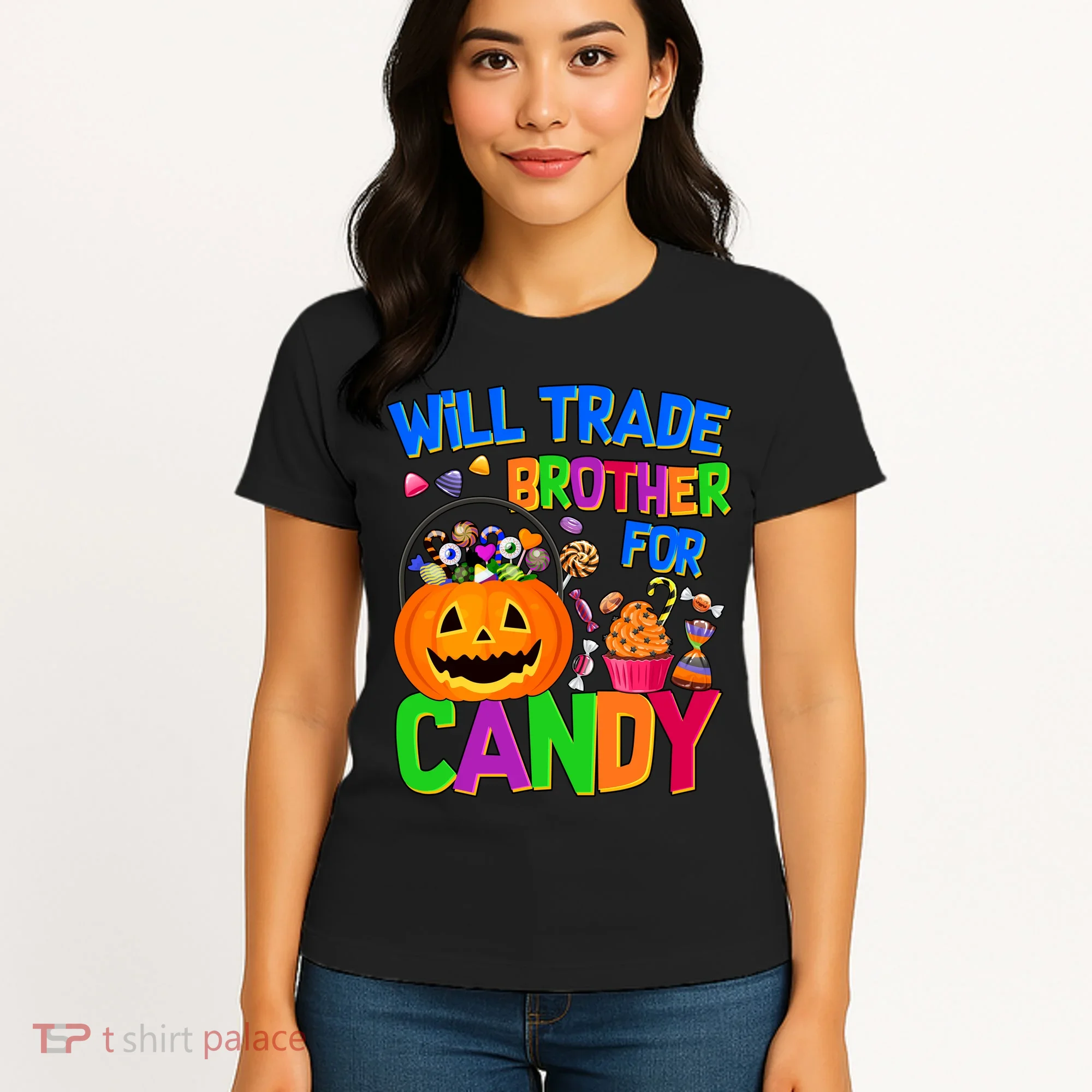 Will Trade Brother For Candy Funny Halloween Women's T-Shirt