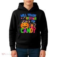 Will Trade Brother For Candy Funny Halloween Kids Hoodie thumb 4