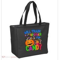 Will Trade Brother For Candy Funny Halloween Tote Bag thumb 2