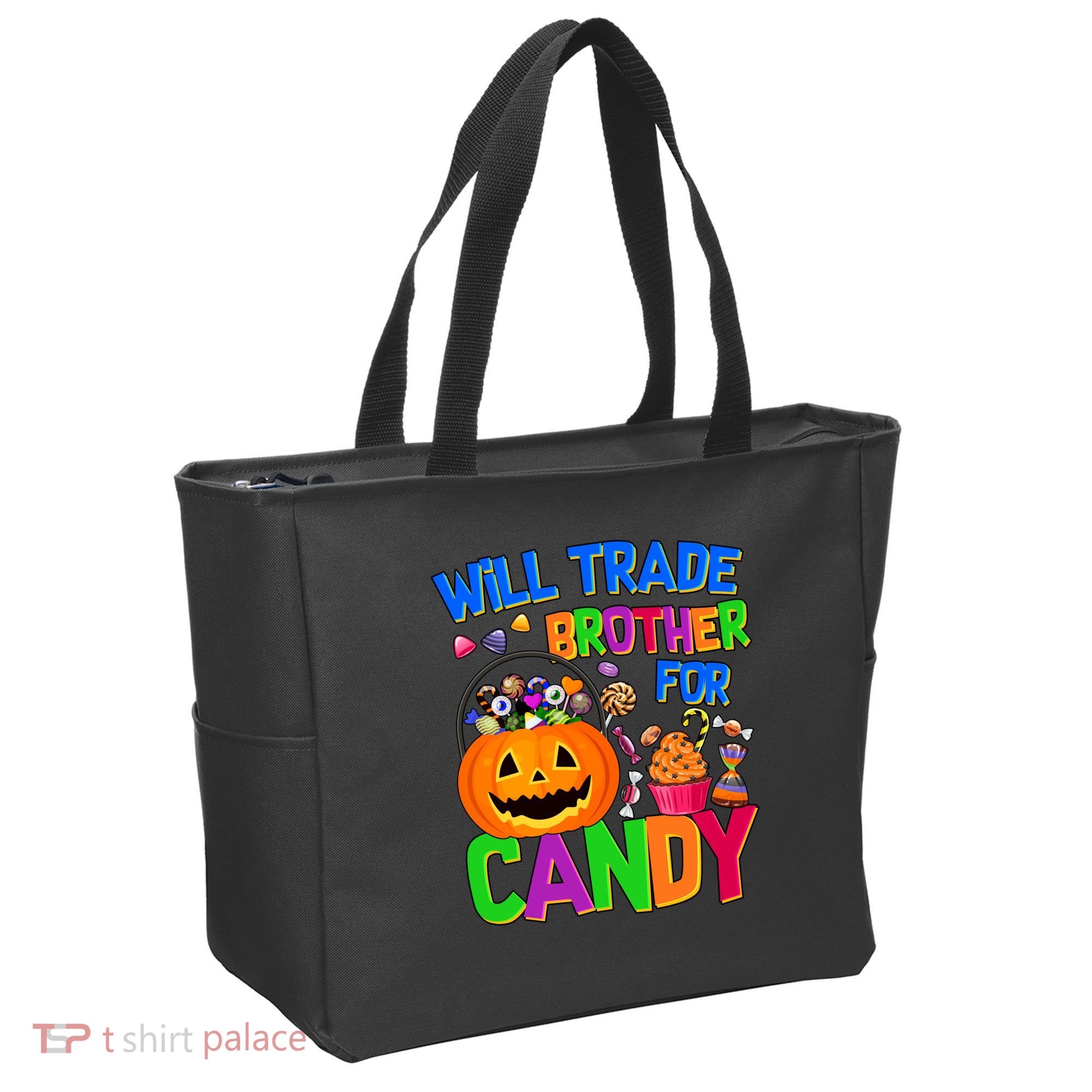 Will Trade Brother For Candy Funny Halloween Tote Bag