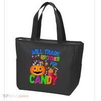 Will Trade Brother For Candy Funny Halloween Tote Bag thumb 3