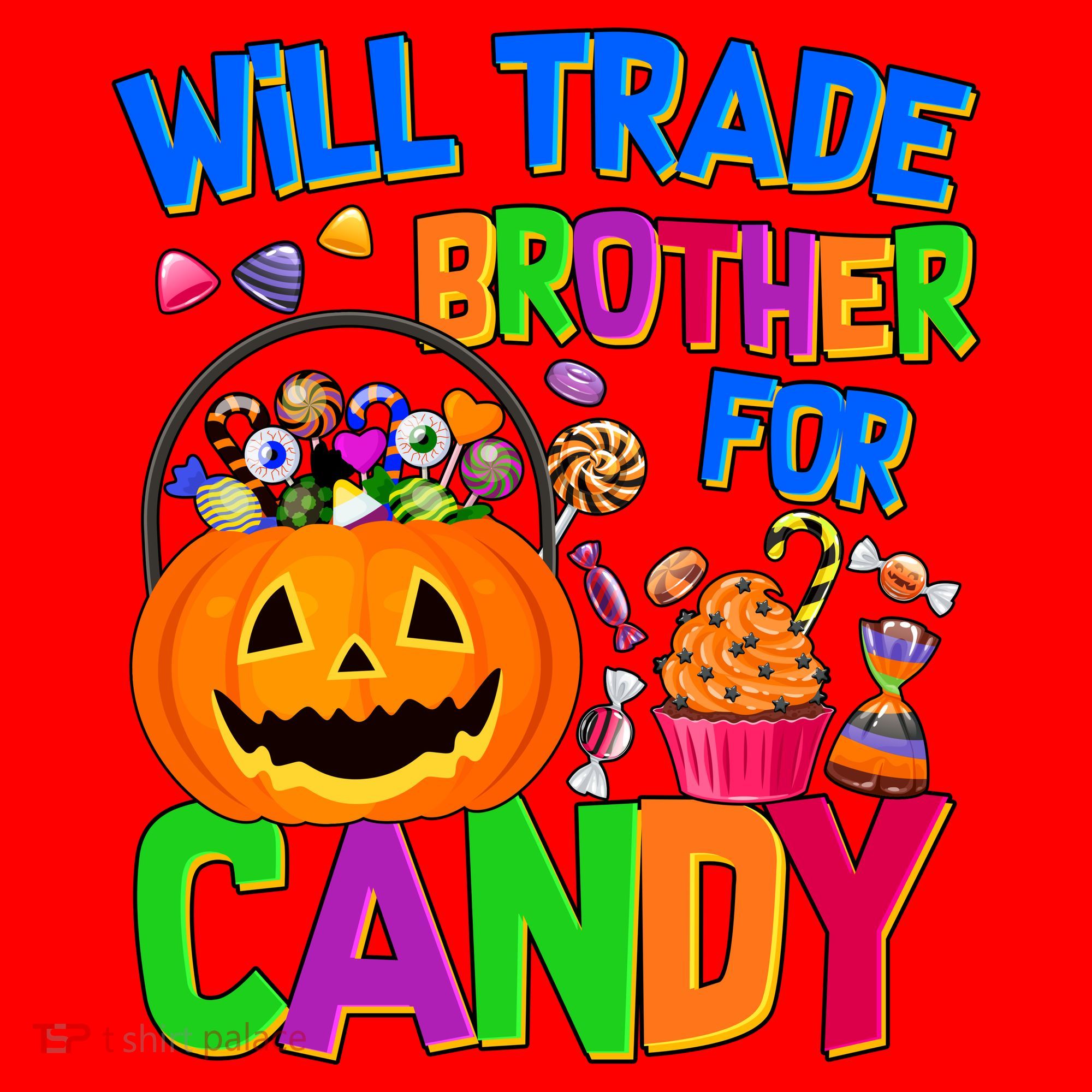 Will Trade Brother For Candy Funny Halloween Santa Hat