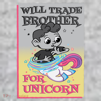 Will Trade Brother For Unicorn Toddler T-Shirt thumb 2