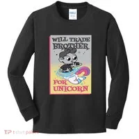 Will Trade Brother For Unicorn Kids Long Sleeve Shirt thumb 0